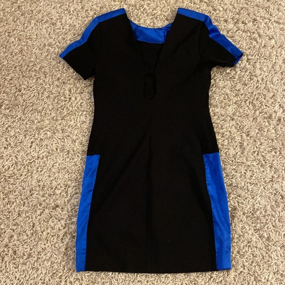 Sandro Black and Blue Bodycon Dress size 2 - Picture 9 of 10